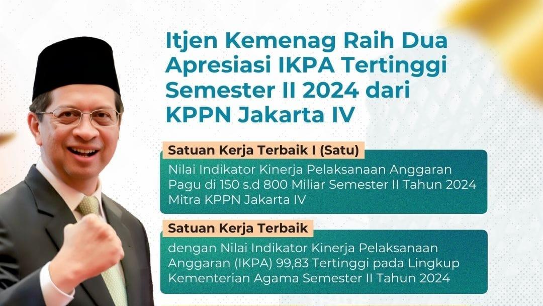 Lagi, Itjen Kemenag Raih Apresiasi Tertinggi dalam Pengelolaan Anggaran
