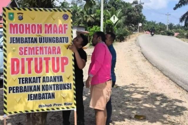 Jembatan Sei Rokan Diperbaiki, Lalu Lintas Dialihkan Selama 6–7 Bulan
