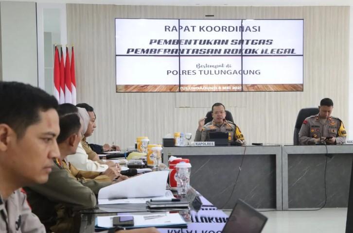 Upaya Polres Tulungagung Tertibkan Rokok Ilegal, Satgas Khusus Dibentuk