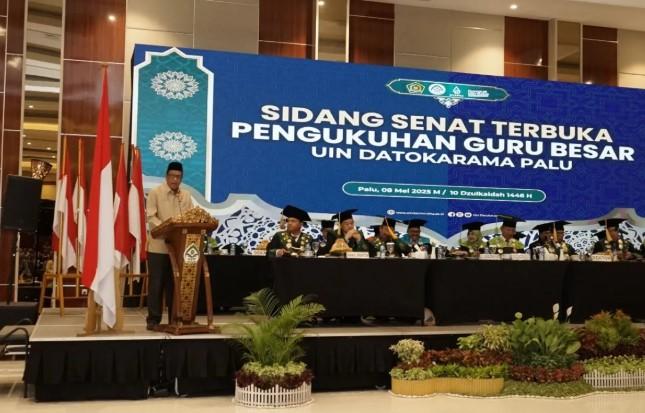 Tiga Guru Besar Baru Dikukuhkan, Pemprov Sulteng Harap UIN Datokarama Palu Perkuat Peran dalam Program “Berani Cerdas”