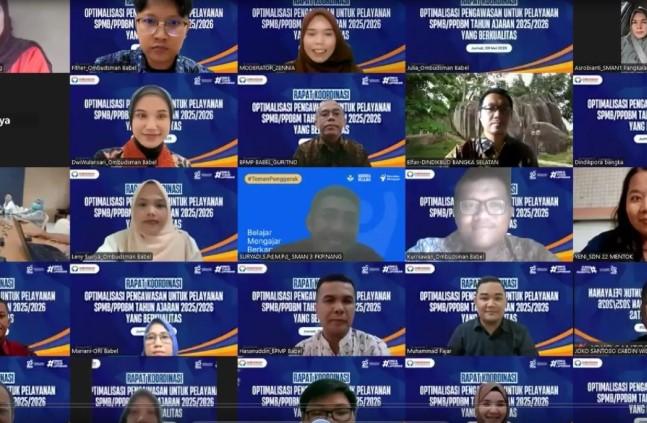 Ombudsman Babel dan 594 Instansi Gelar Rakor Pengawasan SPMB/PPDBM 2025