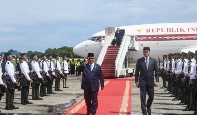 Presiden Prabowo Disambut Resmi di Brunei, Agenda Kenegaraan Berlangsung di Istana Nurul Iman
