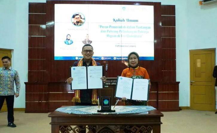 Menteri P2MI dan Unila Teken Kerja Sama Pelatihan untuk Calon Pekerja Migran