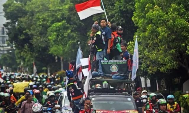 Aksi 205 Digelar Serentak, Ribuan Ojol Bergerak dari Kemayoran Menuju Patung Kuda
