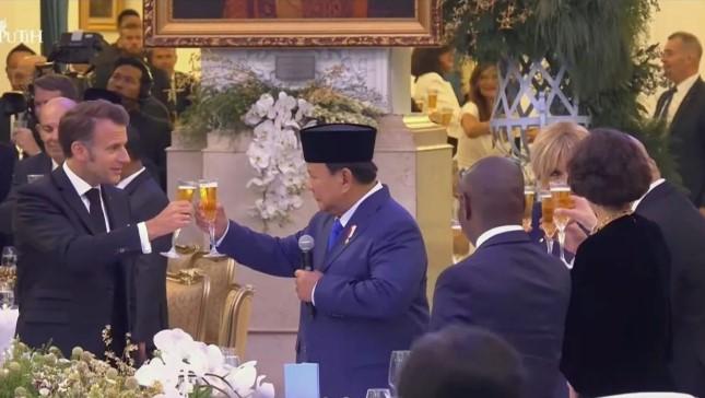 Prabowo Ungkap Kedekatan Keluarga dengan Prancis saat Jamuan Kenegaraan Bersama Presiden Macron