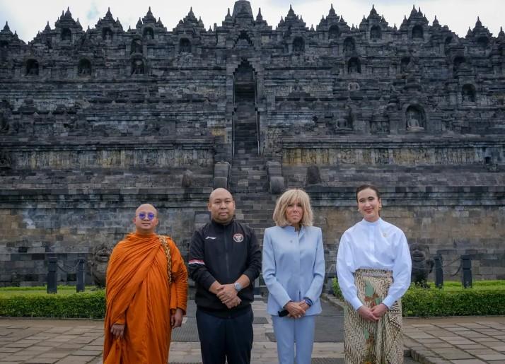 Presiden Macron dan Ibu Negara Disambut di Borobudur, Kerja Sama Budaya dan Pariwisata Diperluas