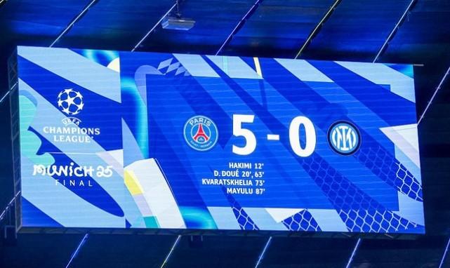 PSG Hajar Inter 5-0, Ukir Kemenangan Terbesar di Final Liga Champions