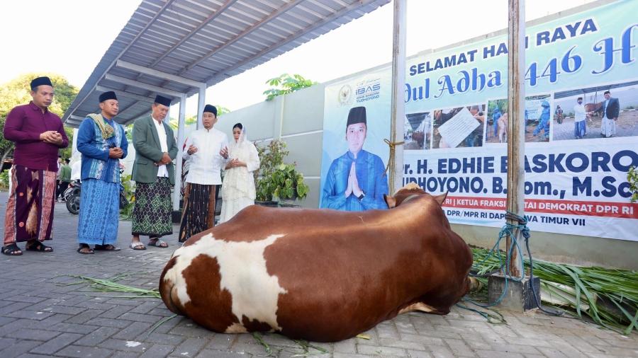 Idul Adha di Pacitan, Ibas Serahkan Sapi Kurban