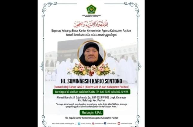 Lansia Risti Selesaikan Ibadah Haji, Wafat karena Penyakit Jantung