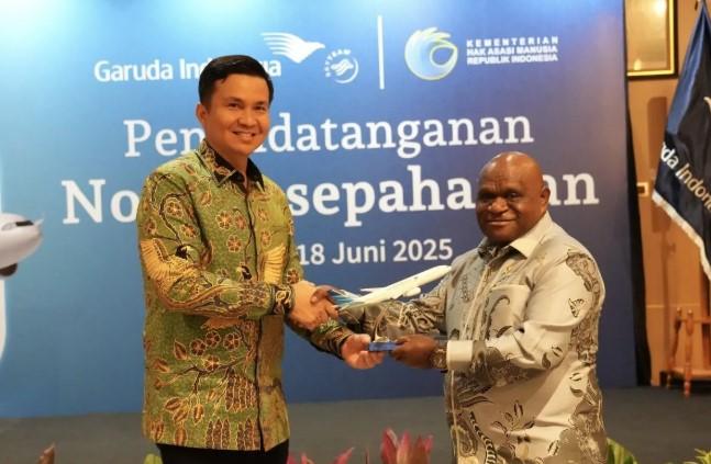 Kementerian HAM dan Garuda Indonesia Jalin Kerja Sama untuk Sosialisasi Nilai-Nilai HAM di Ruang Publik