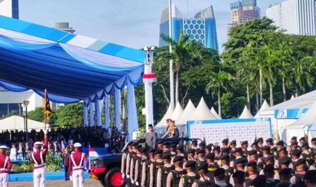 Polri Gelar Upacara HUT Ke-79 Bhayangkara di Monas, Dihadiri Presiden Prabowo dan Sejumlah Tokoh Nasional
