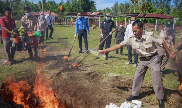 Balai Karantina Sumbar Musnahkan 83,4 Kg Komoditas Ilegal Asal Malaysia dan Singapura
