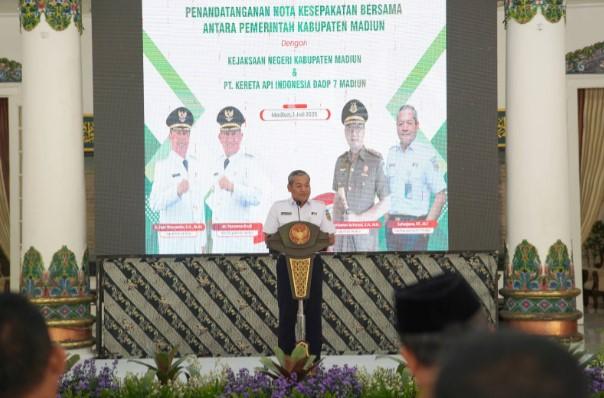 KAI Daop 7 Madiun dan Pemkab Madiun Teken MoU, Sinergi Pengembangan Kawasan dan Pelayanan Publik