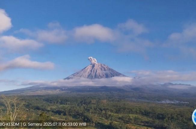 Gunung Semeru Erupsi Kembali, Kolom Abu Mencapai 700 Meter di Atas Puncak
