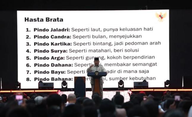 Presiden Prabowo Tegaskan Delapan Sifat Pemimpin Ideal dalam Pidatonya, dari Hasta Brata hingga Nilai Ki Hajar Dewantara