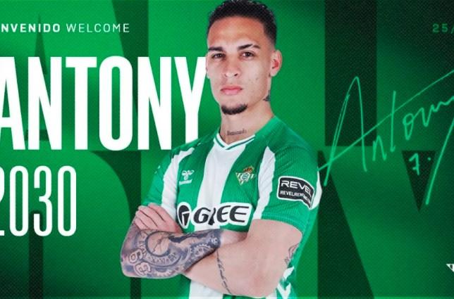 Real Betis Resmi Permanenkan Antony dari Manchester United dengan Kontrak hingga 2030
