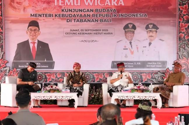 Menteri Kebudayaan Fadli Zon Apresiasi Regenerasi Budaya di Tabanan, Dorong Budaya Jadi Kekuatan Bangsaq