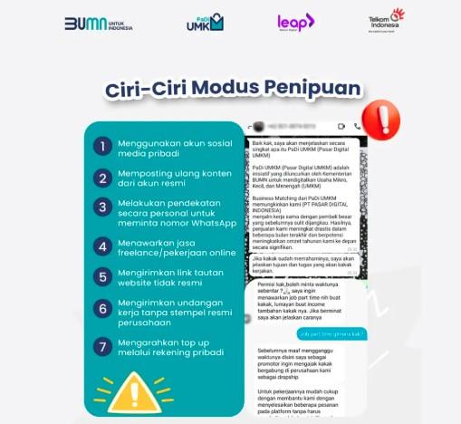 Telkom Imbau Waspada Penipuan Mengatasnamakan PaDi UMKM, Modus Top-Up hingga Lowongan Kerja Palsu Marak Terjadi