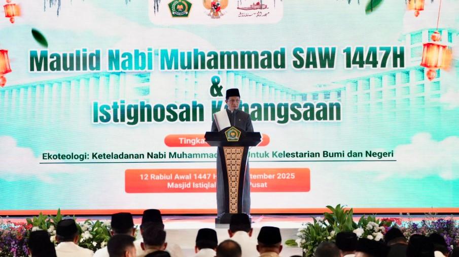 Kenalkan Ekoteologi, Menag Nasaruddin Umar Ajak Bangsa Rawat Alam dalam Peringatan Maulid di Hadapan Presiden