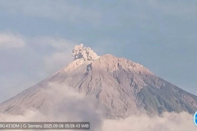 Gunung Semeru Alami Delapan Kali Erupsi Pagi Ini, Warga Diminta Waspada