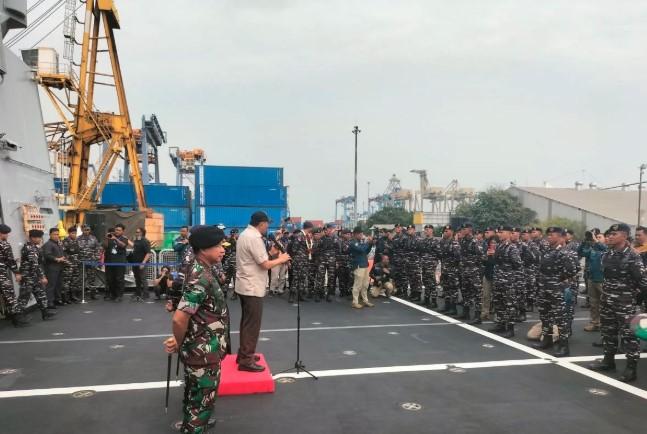 Menhan Sjafrie Minta KRI Brawijaya 320 Dikerahkan Jaga Sumber Daya Alam Laut Indonesia