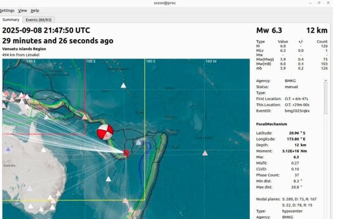 Gempa Magnitudo 6,4 Guncang Tenggara Vanuatu, BMKG Pastikan Tak Berpotensi Tsunami