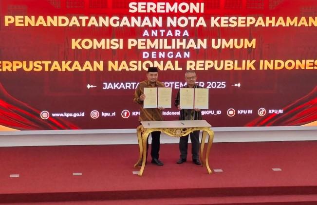 KPU dan Perpusnas Teken MoU untuk Perkuat Pendidikan Politik dan Literasi Kepemiluan