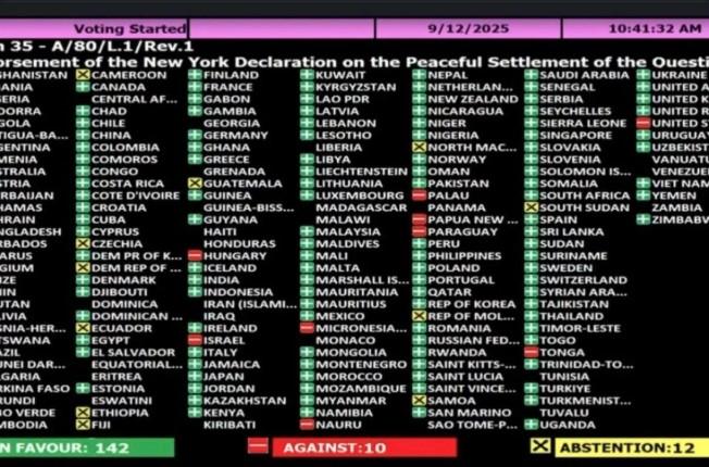 PBB Adopsi Deklarasi New York untuk Palestina, Indonesia dan 141 Negara Dukung Solusi Dua Negara