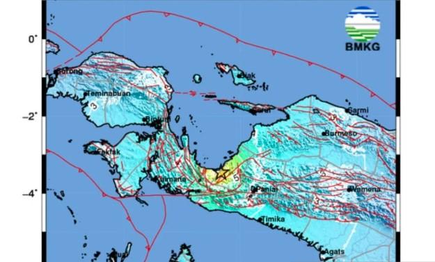 BMKG Catat Serangkaian Gempa Susulan di Nabire Usai Guncangan Utama Magnitudo 6,6