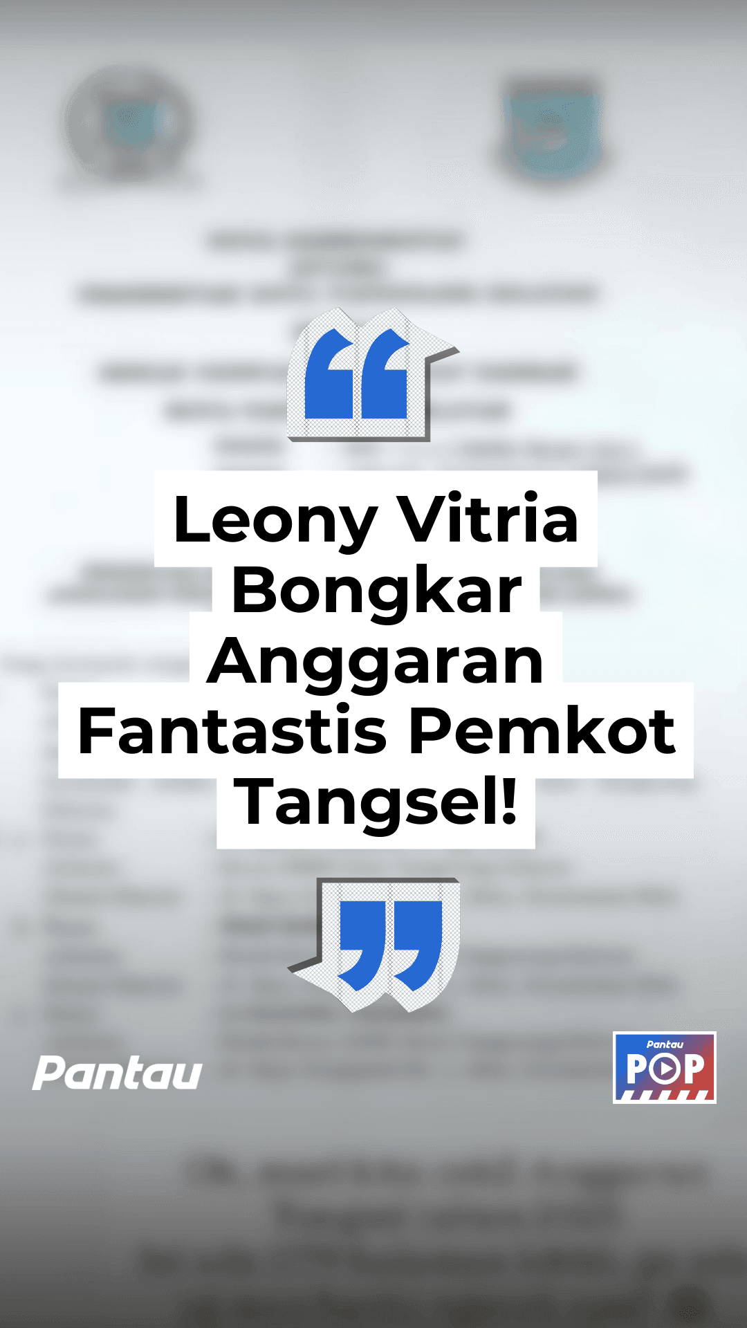 LEONY VITRIA BONGKAR ANGGARAN FANTASTIS PEMKOT TANGSEL!
