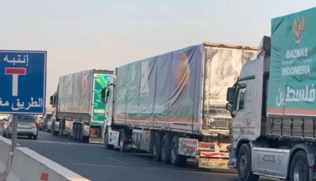 Indonesia Kirim 14 Truk Berisi 20 Ribu Karton Bantuan Logistik untuk Gaza