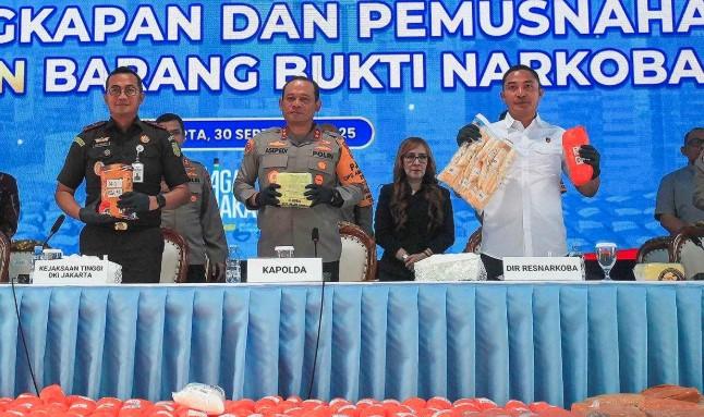 Polda Metro Jaya Ungkap 1.719 Kasus Narkoba, Sita 1,14 Ton Senilai Rp1,13 Triliun
