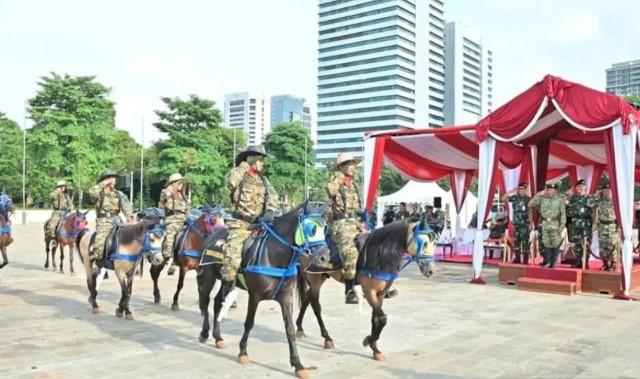 Kemenhan Resmikan 130 Komcad Berkuda Siap Tugas di Wilayah Sulit Jangkauan