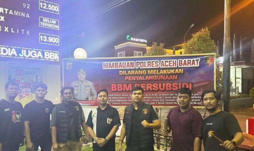 Polres Aceh Barat Pasang Spanduk di SPBU untuk Cegah Penyalahgunaan BBM Subsidi