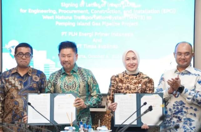 PLN EPI dan Timas Suplindo Teken LoI Proyek Pipa Gas WNTS-Pemping untuk Perkuat Transisi Energi Nasional