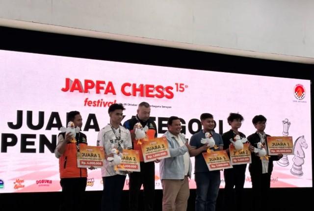 FM Fabian Glenn Mariano Juara Kategori Open JAPFA Chess Festival 2025, Pecatur Muda Kuasai Podium
