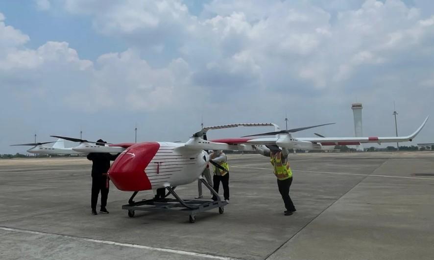 Bandara Kertajati Jadi Lokasi Uji Coba Drone Listrik Komersial DF-L100 Buatan Dreamfly Indonesia
