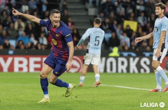 Hattrick Lewandowski Antar Barcelona Kalahkan Celta Vigo 4-2 dan Naik ke Posisi Kedua Klasemen