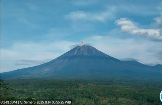 Gunung Semeru Dua Kali Erupsi Pagi Ini, Kolom Abu Capai 800 Meter