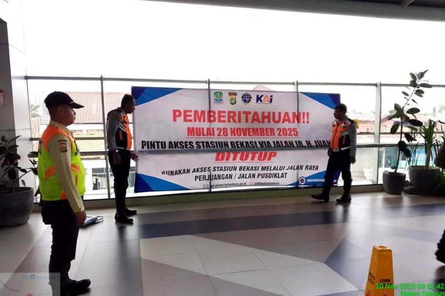 Penutupan Akses Pintu Selatan Stasiun Bekasi Mulai 28 November, Akses Dialihkan ke Pintu Utama dan Pusdiklat