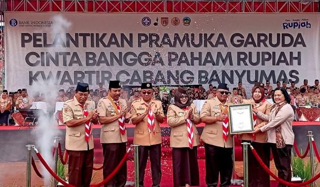 Banyumas Pecahkan Rekor MURI dengan Pelantikan Pramuka Garuda Cinta Bangga Paham Rupiah Terbanyak