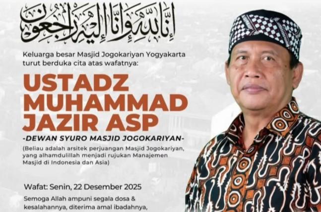 Ketua Dewan Syuro Masjid Jogokariyan Ustadz Muhammad Jazir ASP Wafat di Yogyakarta