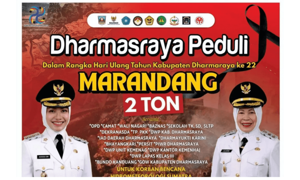 Pemkab Dharmasraya Masak Dua Ton Rendang untuk Korban Bencana di Sumatera dan Aceh