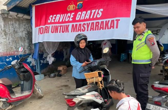 Polri Luncurkan Layanan Servis dan Cuci Motor Gratis untuk Warga Sumatera Utara Pascabencana