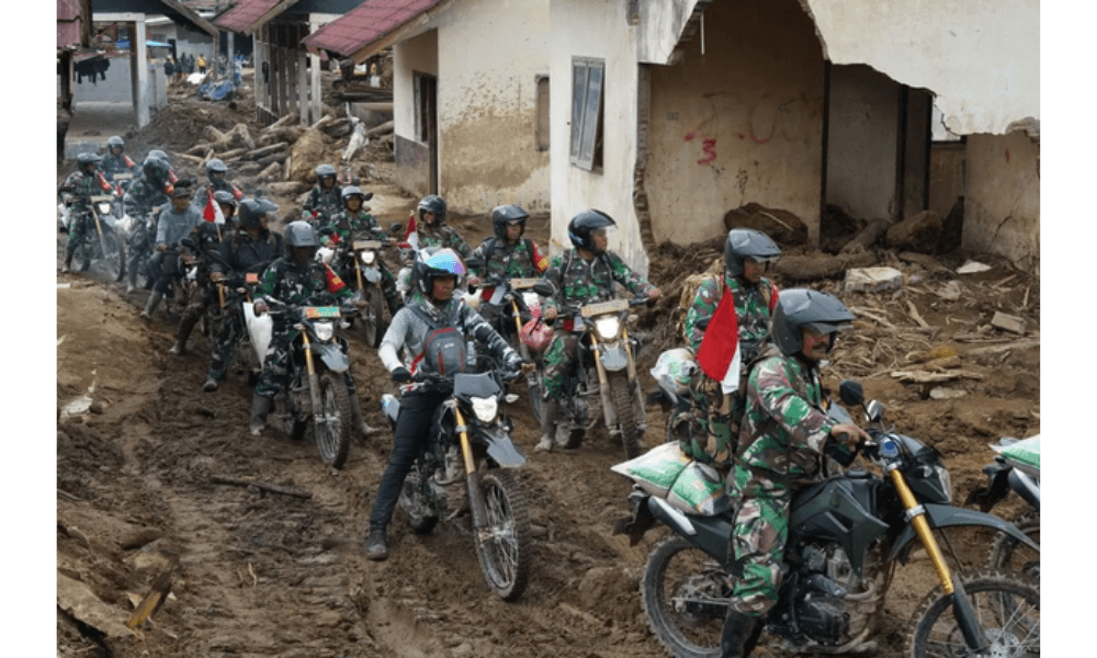 Motor Trail TNI Bawa 10 Ton Beras Tembus Akses Sulit Menuju Bener Meriah dan Aceh Tengah