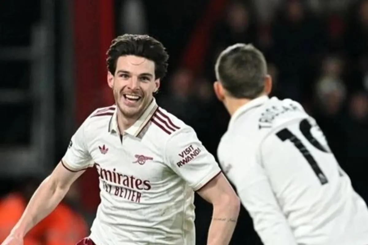 Brace Declan Rice Antar Arsenal Kalahkan Bournemouth 3-2 dan Kokoh di Puncak Klasemen