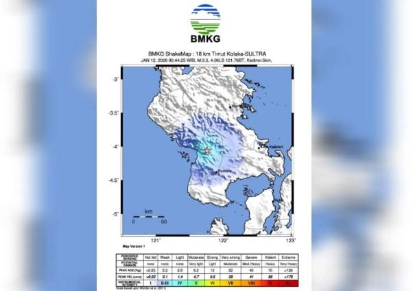 Gempa Magnitudo 3,6 Guncang Kolaka dan Kolaka Timur, BMKG Pastikan Akibat Sesar Aktif