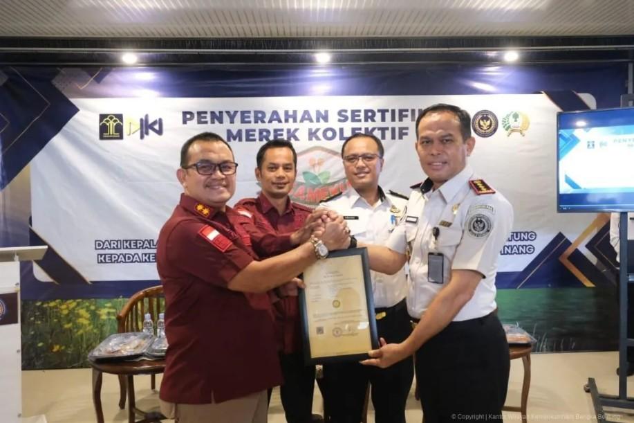 Sertifikat Merek Kolektif "Sameku" Resmi Diserahkan, Lapas Pangkalpinang Kini Punya Perlindungan Hukum dan Identitas Kuat