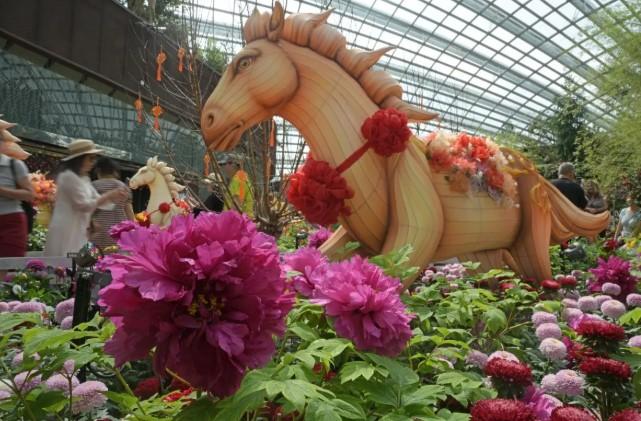 Singapura Gelar Pameran Bunga Lampion Kuda Sambut Tahun Kuda di Gardens by the Bay