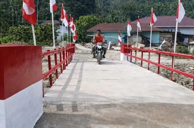 TNI Rampungkan Jembatan Permanen Sungai Mahassan di Tapanuli Utara, Buka Akses Ekonomi Warga